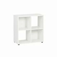 Ecommerc3 MOBLEKIT | Kệ gỗ hình khối mô-đun với nhiều ngăn và tùy chọn cửa, giá sách và đồ nội thất lưu trữ cho phòng ngủ, nhà bếp hoặc hành lang - Miễn phí vận chuyển ✅ Giao hàng trong 24/48 giờ đến Tây Ban Nha lục địa - Blanco - 4 Comp | 60*29.7*60cm - Xem 4