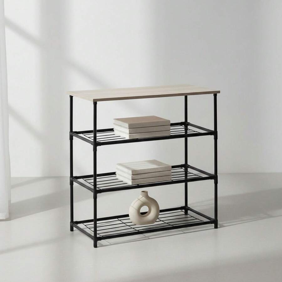 Ecommerc3 MOBLEKIT | Kệ sách và tủ lưu trữ bằng kim loại và gỗ với nhiều tầng, kiểu dáng mở hoặc có cửa, phong cách công nghiệp cho nhà bếp, phòng khách hoặc phòng ngủ - Miễn phí vận chuyển ✅ Giao hàng trong 24/48 giờ đến Tây Ban Nha (Bán đảo) - 4 món đồ nội thất kích thước 60*30*63 cm - Xem 1