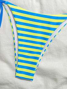 PEPPERMOLLY Bộ đồ bơi hai mảnh gợi cảm và thời trang dành cho nữ, bộ bikini màu xanh dương cho mùa hè đi biển. - xanh và vàng - Xem 5