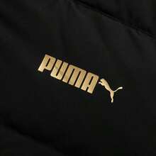 Puma 男士金色羽绒服，全拉链连帽设计，休闲运动外套