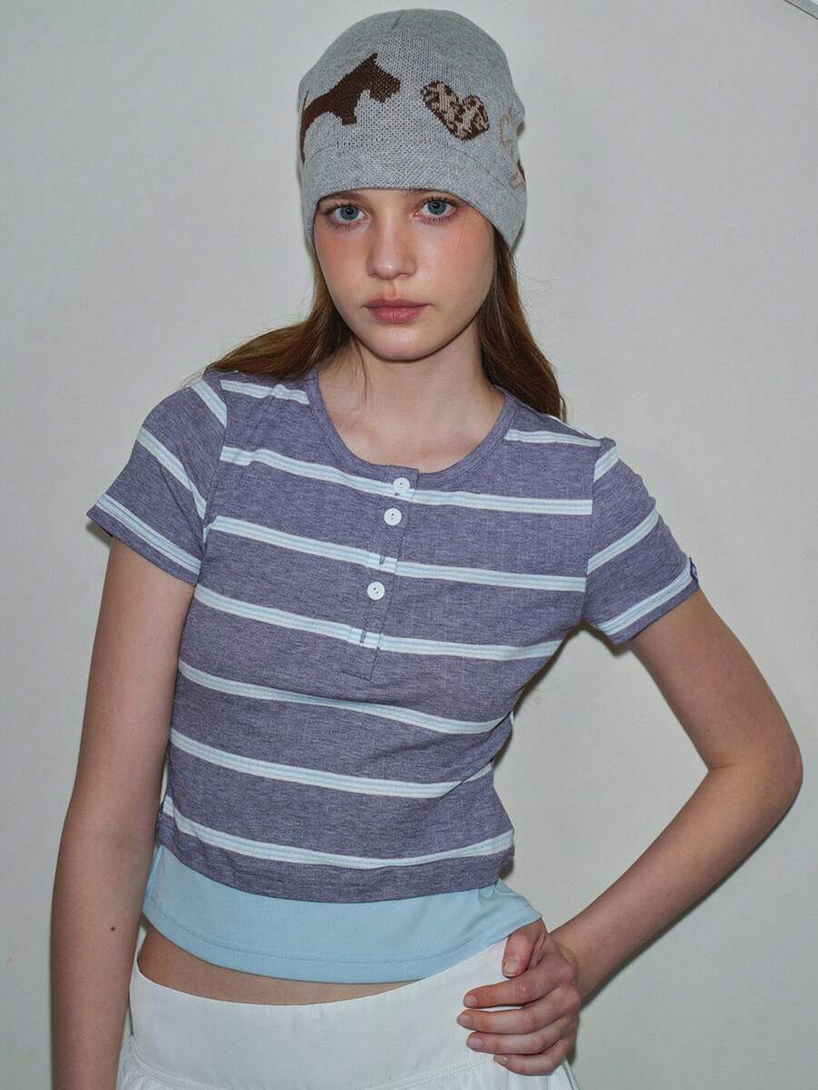 1pc Knitted Hat, Warm Beanie, Autumn/Winter, Korean Designer, Fashionable Knitted Hat, Unisex - Grey - View 1