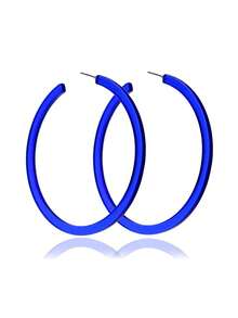 1/3Pairs Neon Earrings 70s 80s Party Retro Earrings Gifts For Women, Fluorescent Color Acrylic Oversized Geometric Shape Pentagram Hoop Earrings Set, Suitable For Women's Daily Wear & Costume Party Earrings - Multicolor - View 14