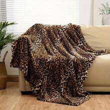 Plush Leopard Print Sofa Throw Blanket - Ultra Soft, Lightweight, Design Bed, Couch, Recliner & Travel - All-Season Comfort, -Pilling, Suitable Adults And TeensSuper Soft Throw Blanket   Flannel Plaid Blanket Animal Blanket - Multicolor - View 1