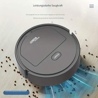 3-In-1 Robot Vacuum Mop Combo 1pc For Kitchen Bathroom Living Room Multi-Surface Cleaning