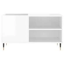 Armário para discos de vinil vidaXL, branco brilhante, 85x38x48 cm, material à base de madeira. - Branco - Ver 4