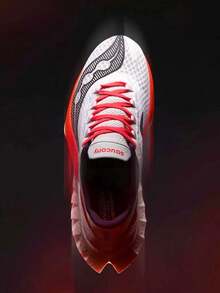 Saucony Endorphin Pro 4 Carbon Plate 竞速跑鞋，男款 - 亮橙色 - 查看 5
