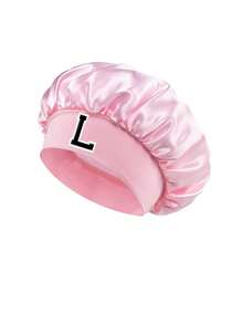 1 Pc A-Z Letter Hats Kids' Bonnet Hat Set Elastic & Printed & Comfortable Headwear Sleeping Cap - Pink - View 11