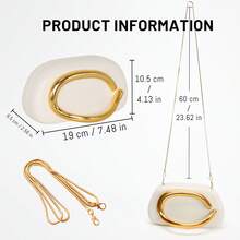 VNIMTI PU Leather Evening Clutch Bag For Women Formal, Women's Handbags Clutch Purse With Shoulder Chain, Handle Purse For Party, Wedding, White - trắng - Xem 5