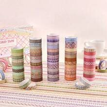 60 Rolos Conjunto de Caixa de Presente de Fita Adesiva Washi com Padrão Colorido, Fita Decorativa de Papel, 0,4 Polegada, Padrão Floral, Suprimentos de Escritório e Escola, Ótimo para Scrapbooking, Artesanato DIY, Bullet Journals, Planejadores, Organizadores, Cadernos (2M de Comprimento) - Tamanho Único - Visão 3