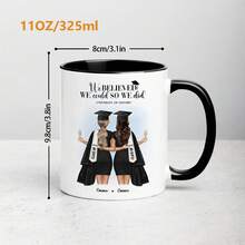1个，11盎司毕业庆典马克杯，学士帽卷轴，2025届、2026届学生毕业礼物，可定制毕业姓名马克杯，大学及研究生毕业派对纪念礼物，多色高品质马克杯，咖啡杯，牛奶杯