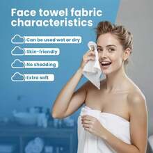 Borje Face Towels XL, Disposable Face Towel 10" X 12", 50 Count, 100% USDA Biobased Facial Towelettes, Ultra Soft &Amp; Thick Makeup Remover Wipes For Women Cleansing - ColorA - 查看 5