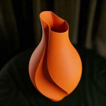 ORIZZONTE Moderne Dekovase mit Spiraldesign – Elegantes und kreatives Design für Kunst- oder Trockenblumen – Geschenkidee für Zuhause/Büro – 100 % Made in Italy, Versand aus Italien - Orange - Übersicht 5