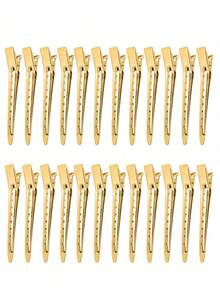 10/20/30/50pcs 3.35 Inch Duck Bill Shaped Metal Hair Clips With Comb Women Hair Accessories - Gold - View 6