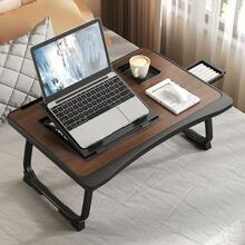 DYJ DAYIKA-S Bed Or Sofa, Laptop Desk, Lap Desk, Woking Bed Desk, Home Office Desk, Breakfast Tray, Desk With Cup Holder, Watching Movies In Bed, Laptop Bed Frame, Livable Computer Stand, Phone Stand And Drawer, Foldable Leg Desk - 咖啡 - 查看 2