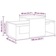 Tavolini impilabili vidaXL effetto rovere nero 100 x 48 x 40 cm Materiale a base di legno - nero - Visualizzare 3