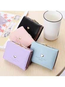 Nueva Cartera Corta Para Mujer Bonita Cartera Plegable #285 - Azul - Ver 5