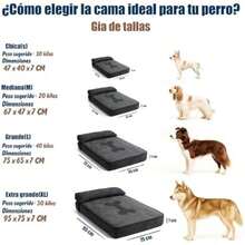 Chicos – Cama Ortopédica para Perro con Almohada Lateral, Tela de Tapicería Premium Lavable, Antideslizante y Acolchada – 47x40x7cm para Perros Chicos(Chico (small)) - Multicolor - Ver 8