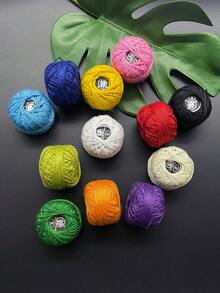 1 cuộn chỉ thêu chữ thập màu trơn (chỉ ren cotton/chỉ dệt siêu mịn/màu ngẫu nhiên) - Nhiều màu - Xem 9