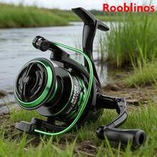 ROOBLINOS 1 buah Reel Pancing Putar Hijau, Rasio Gigi 5.2:1, Wadah Senar Logam, Cocok Untuk Memancing di Air Asin - Hijau - View 1