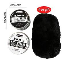 皮革护理霜套装，包含 1 支黑色/白色护理霜和 1 块海绵，适用于沙发、汽车座椅、夹克、钱包、鞋子、合成革等。皮革护理，皮革护理套装，鞋油套装。 - 100克 - 查看 3