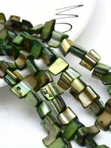 Khoảng 38-40 hạt vỏ sò tự nhiên nghiền nhỏ, kích thước 5-8mm, dạng chuỗi, thích hợp để tự làm vòng tay, vòng cổ, đồ trang sức thủ công. - Nhiều màu - Xem 3