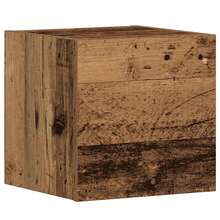 Larryhot Muebles de TV de pared 3 uds madera vieja madera de ingeniería, Robusto y duradero, fácil de montar, una opción ideal para la decoración del hogar - Marrón - Ver 4