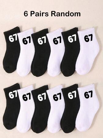 6 pares de calcetines con letras NY de colores aleatorios para niños, calcetines de invierno divertidos con estilo y diseño de Nueva York 6 7 meme, regalos de calcetines para niños y adolescentes, calcetines de tubo negros y blancos, calcetines deportivos y atléticos para estudiantes de vuelta al colegio, regalo de cumpleaños