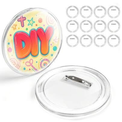 3 Inch Transparent Button Pins - Photo Buttons DIY Customizable Blank Acrylic Badge Pins, Suitable For Crafting