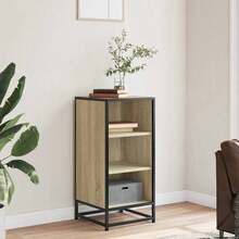 Buffet vidaXL Chêne Sonoma 35,5 x 35 x 76 cm Bois et métal - Tabac - Voir 2