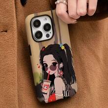 Funda de teléfono: Chica de Té con Leche. Funda para  16 Pro Max. Estilo simple para  15. Funda de película para  14. Diseño dos en uno. Cobertura completa para  13,  12 y  11. - Blanco - Ver 2