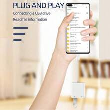 1 bộ chuyển đổi cáp sạc OTG Type C đực sang USB cái, tương thích với iPhone 17/16 Pro Max/16 Pro/16 Plus/16/15, S24/S23/S22, Series - trắng - Xem 3