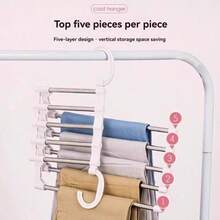 Giá treo quần gấp gọn chống trượt, phù hợp cho ký túc xá/nhà thuê/căn hộ nhỏ, chất liệu thép không gỉ + nhựa cao cấp, thiết kế liền mạch tiết kiệm không gian, giá treo quần nhiều tầng, 1 bộ. - trắng - Xem 9