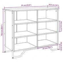 Aparador vidaXL negro, 91x35,5x74,5 cm, material a base de madera. - Negro - Ver 9