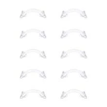 CIZME 8-10pcs Clear Curved Barbells Retainer 16G Plastic Eyebrow Earring Lip Helix Tragus Rook Bars 6-12 Mm Labret Flexible Retainers Acrylic Bioflex Piercing