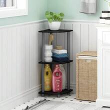 Furinno Giro 'n 'Tube 3-Tier Esquina visualización Rack Multiusos estantería - Negroygris - Ver 2