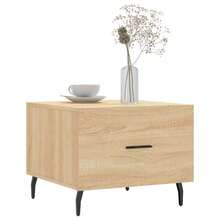 Table basse vidaXL en chêne Sonoma 50x50x40 cm, bois composite - Tabac - Voir 1