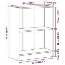 Estantería vidaXL negra de 60 x 24 x 76 cm, fabricada en madera. - Negro - Ver 10
