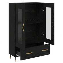Table haute vidaXL aspect chêne noir 69,5 x 31 x 115 cm Matériau à base de bois - Noir - Voir 5