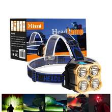Faro LED de luz potente, carga de alto brillo, linterna montada en la cabeza, lámpara súper brillante para pesca nocturna, minería, al aire libre de larga duración - Negro - Ver 12