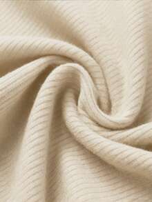 美式辣妹风U领长袖T恤，春秋新款时尚单品，露背设计，饰有豹纹贴片和纽扣，休闲百搭修身短款上衣 - 卡其 - 查看 4