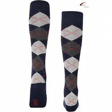 Mysocks Unisex Knee High Long Socks Argyle,8-11,NavyDarkAnthraciteAsh - 海軍藍/深炭灰 - 查看 5