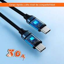 BLACK+DECKER  Doble To USB-C 2 Ms BZMTUS con Carga Rápida 3.0A Transferencia de Datos  Liso en Color  Compate con Disitivos To C Teléfonos Table y Más - como en la foto - Ver 3
