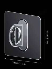 6 piezas de ganchos adhesivos con forma de anillo, soportes para barras de cortina montados en la pared, sin necesidad de perforar, adecuados para colgar gel de ducha, estantes de almacenamiento de cocina y baño - transparente - Ver 6