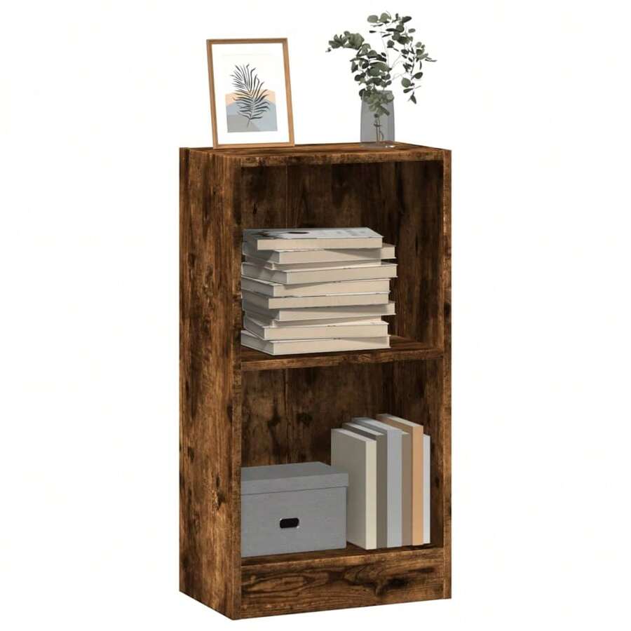 vidaXL Bücherregal Räuchereiche 40x24x76 cm Holzwerkstoff - Braun - Übersicht 1