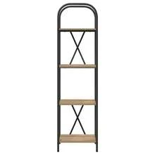 Étagère vidaXL en chêne artisanal 40 x 30 x 146 cm, matériau à base de bois - Tabac - Voir 5