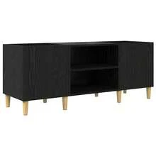 Mobile per dischi vidaXL effetto rovere nero, 121 x 38 x 48 cm - nero - Visualizzare 3