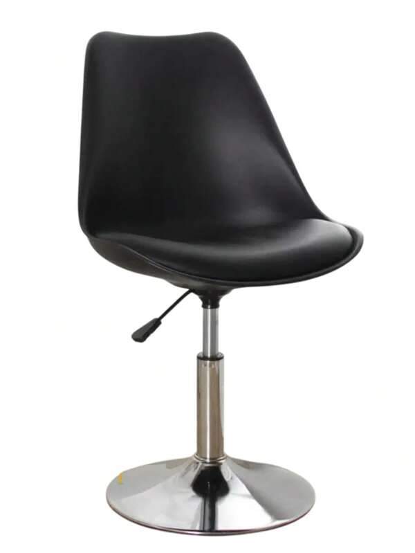 GLOBAL Z-A Silla de EAMES TULIPAN para oficina,soporte Lumbar con base metal para escritorio, ruedas para oficina y hogar, mueble estilo nórdico medieval, con asiento acolchado de cuero sintético, para escritorio, comedor