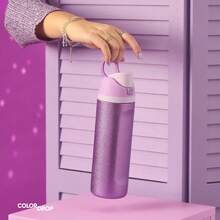 OWALAo Free.Sip Limited Edition 24 Oz / 32 Oz Sports Water Bottle,  Stainless Steel Water Bottle, Luminous Cup. Leakproof With Pop-Up Lid, Easy To Clean. Available In A Variety Of Colors, The Pattern Is Clear And Exquisite. A Water Bottle Designed For Water Drinkers, Suitable For Running, School, Fitness, Halloween, Thanksgiving Day. New Fashion Water Bottle For Women. It's A Good Choice For A Gift. [Christmas Gifts] - 24oz/710ml - 查看 1