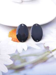 6 piezas de conectores ovalados de cobre con esmalte de doble cara, dijes geométricos de esmalte colorido para accesorios de joyería DIY - oval - Ver 5