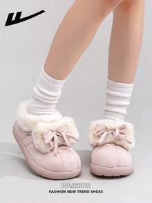 1双 WARRIOR 女士秋冬保暖运动鞋，系带软底休闲鞋，低帮户外平底鞋，厚底通勤鞋，圆头低跟防滑纯色优雅软底徒步鞋，适合学生毕业照拍摄，女士低帮皮质运动滑板鞋 - 粉色 - 查看 7